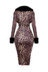 Jennifer Leopard Midi Dress With Bolero SET